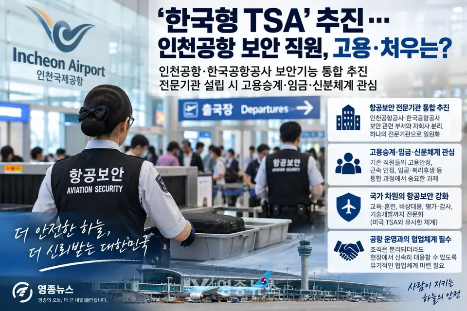 ‘한국형 TSA’ 추진…인천공항 보안 직원 고용·처우 어떻게 달라지나